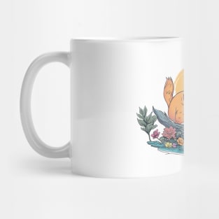 Pretty Cat in Garden of Flowers Mug